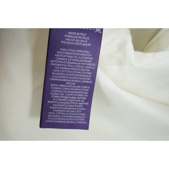 Ralph Lauren Purple Label RLPL White Belted Coat Sz L New W/o Tags